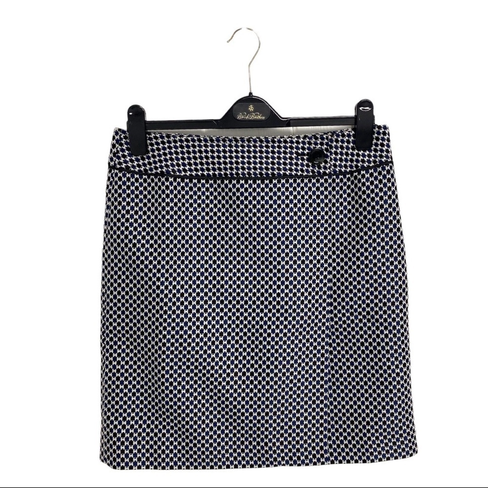 Ann Taylor Black and White Geometric Pencil Skirt